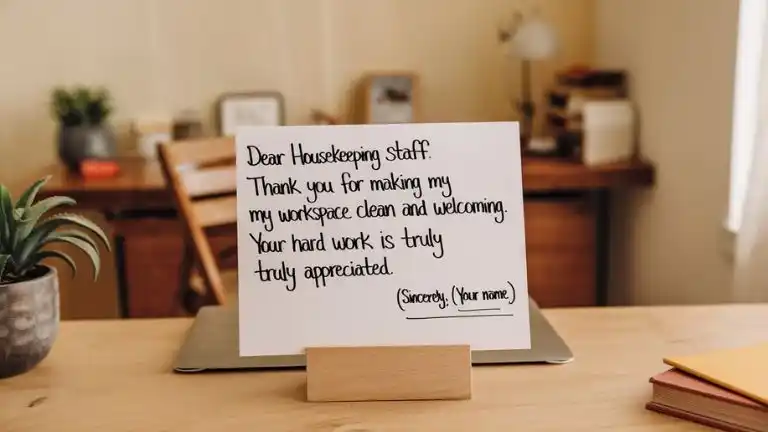 Thank You Letters for Housekeeping Staff