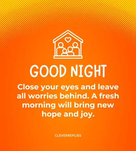 A beautiful banner design containing a "Good Night"  message  to share with the family members.