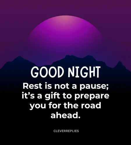 A beautifully designed Good Night quote image featuring elegant typography and a soothing nighttime aesthetic, perfect for sharing.