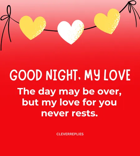 A Good Night message styled like a love letter, featuring affectionate words and a warm, intimate design.